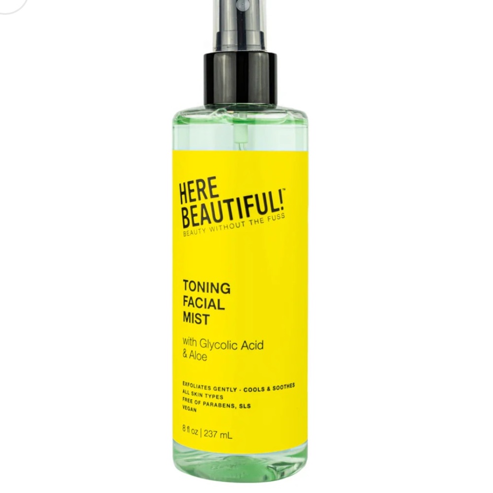 Here Beautiful! Toning Facial Mist Glycolic Acid Aloe 8oz
